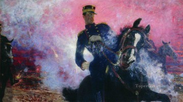  14 Obras - El rey belga Alberto en el momento de la explosión de la presa en 1914 1914 Ilya Repin
